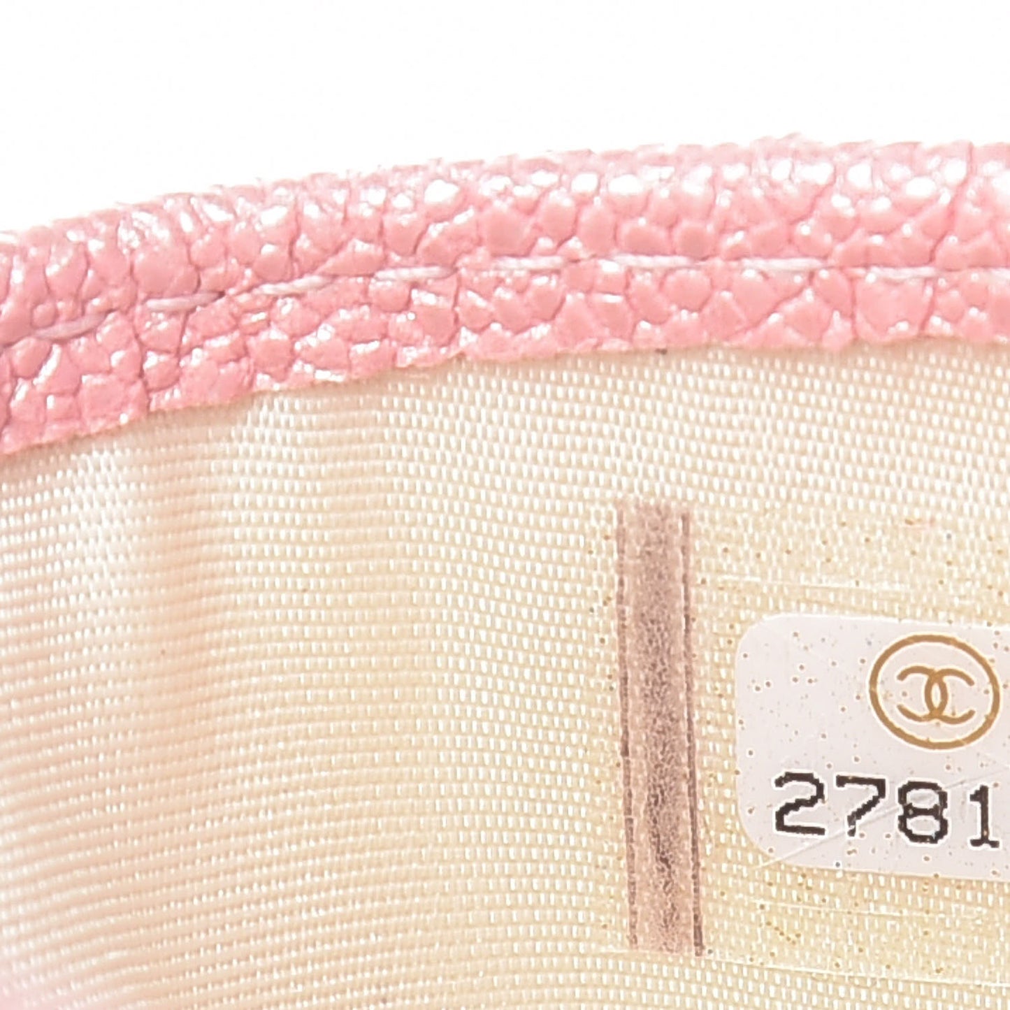 Iridescent Caviar Quilted Card Holder Rose Pink