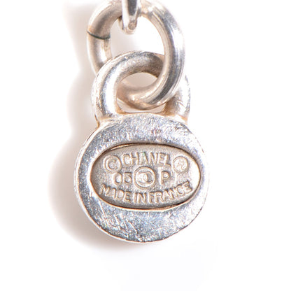 Chanel Beaded Charm CC Necklace Silver 4 of 6