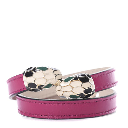 Bulgari Calfskin Serpenti Forever Double Coil Bracelet S Pink 1 of 7