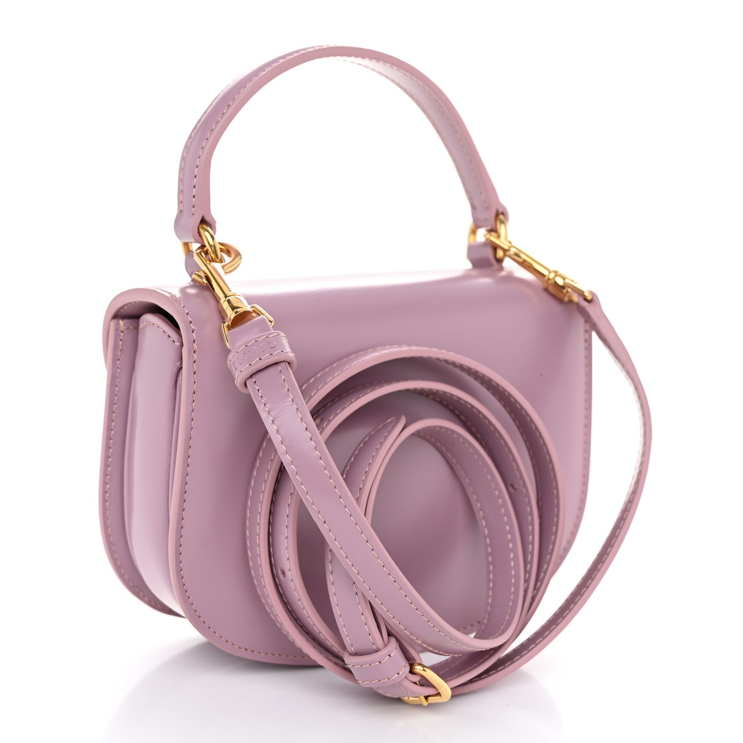 Shiny Calfskin Triomphe Mini Besace Clea Petal