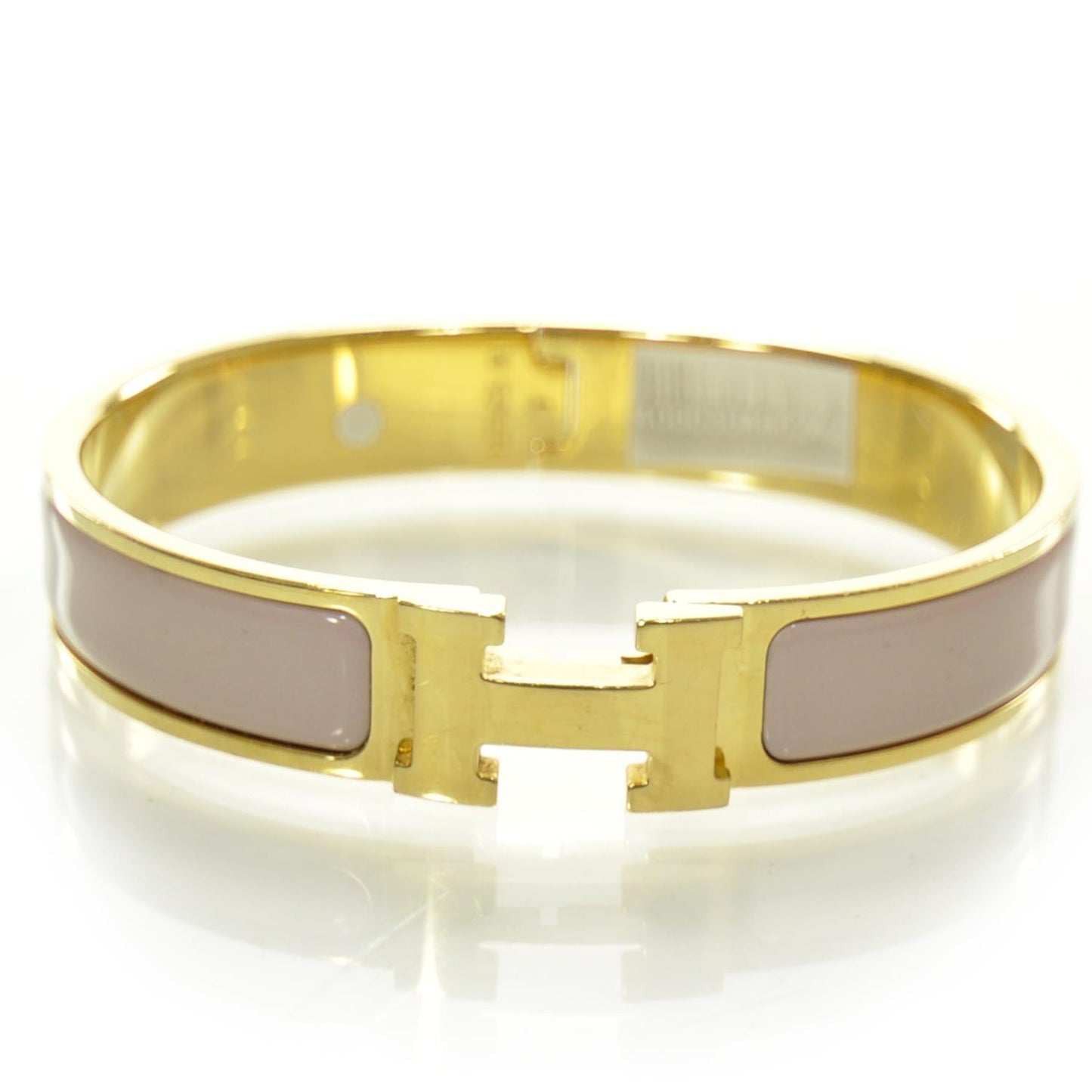 Enamel Narrow Clic Clac H Bracelet Pink and Gold