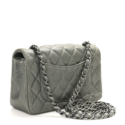 Chanel Iridescent Lambskin Quilted Mini Rectangular Flap Khaki 3 of 10