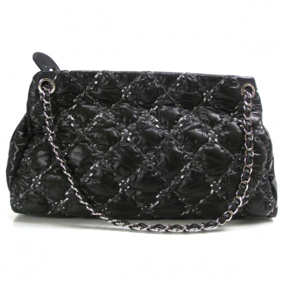 Chanel Nylon Quilted Tweed on Stitch Tote Black 3 of 13