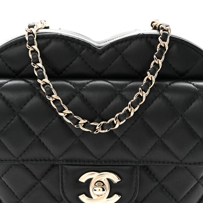 Chanel Lambskin Quilted Large CC In Love Heart Bag Black 8 of 10