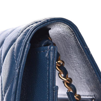 Chanel Goatskin Quilted 19 Wallet On Chain WOC Blue 12 of 14