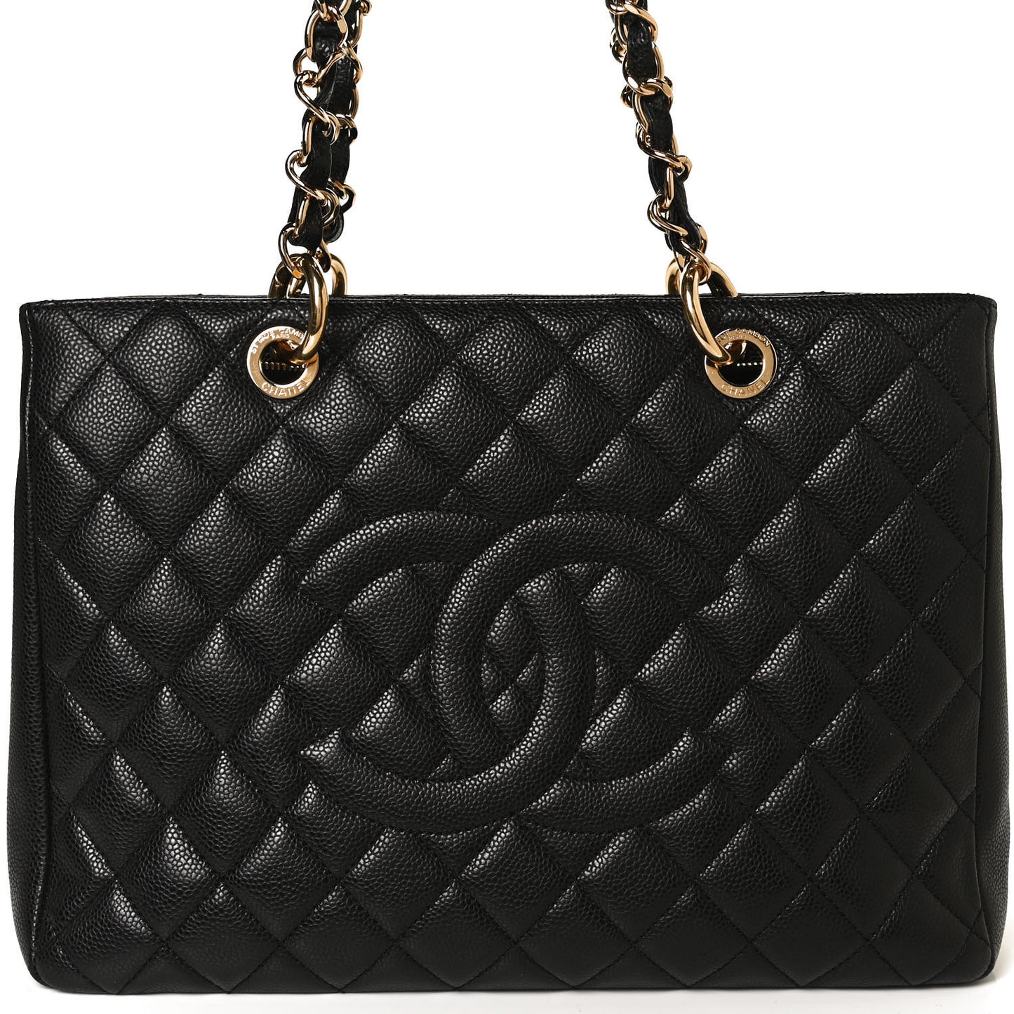 Caviar Quilted Grand Shopping Tote GST Black