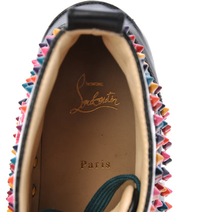 Christian Louboutin Mens Patent Calfskin Spike Louis Flat Sneakers 43.5 Black Multi 10 of 11