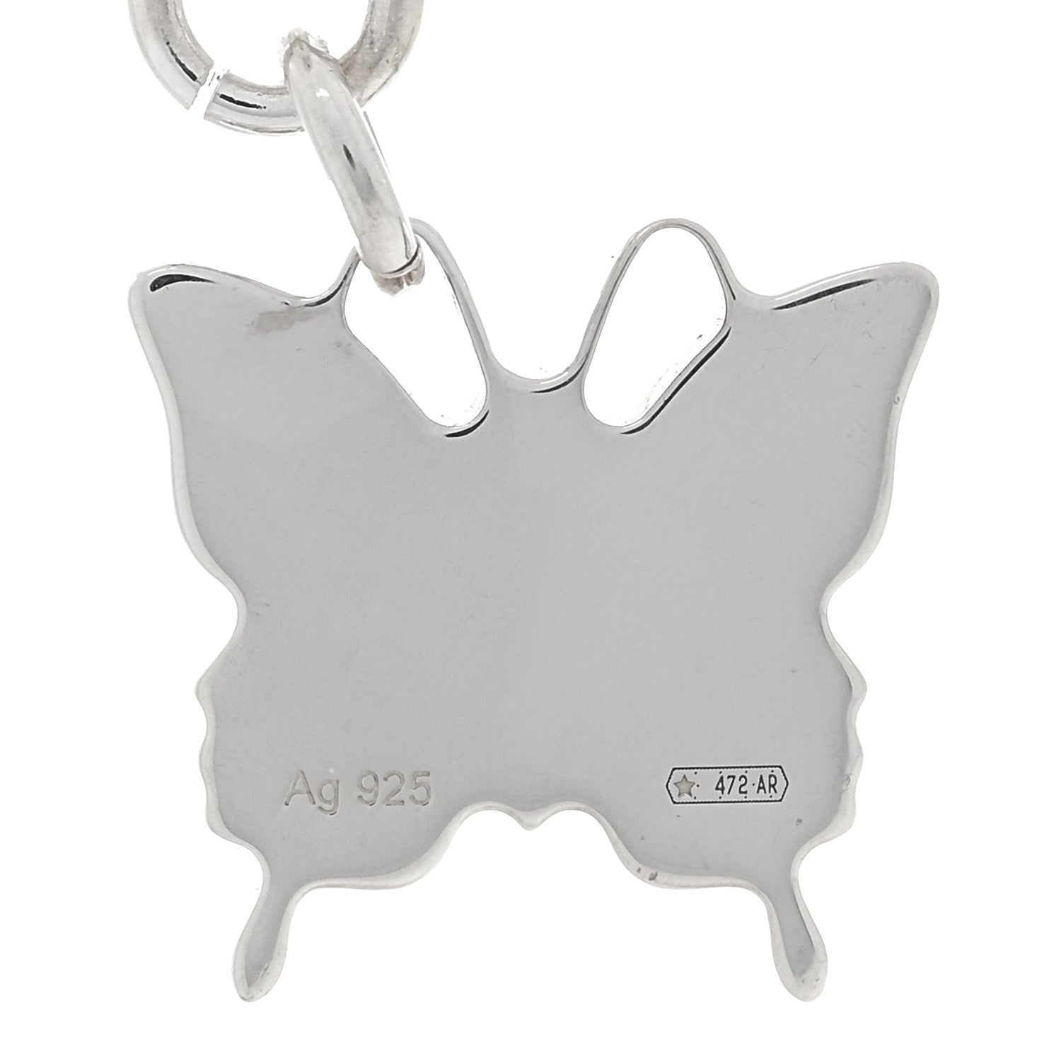 Gucci Sterling Silver Trademark Butterfly Drop Earrings 3 of 4