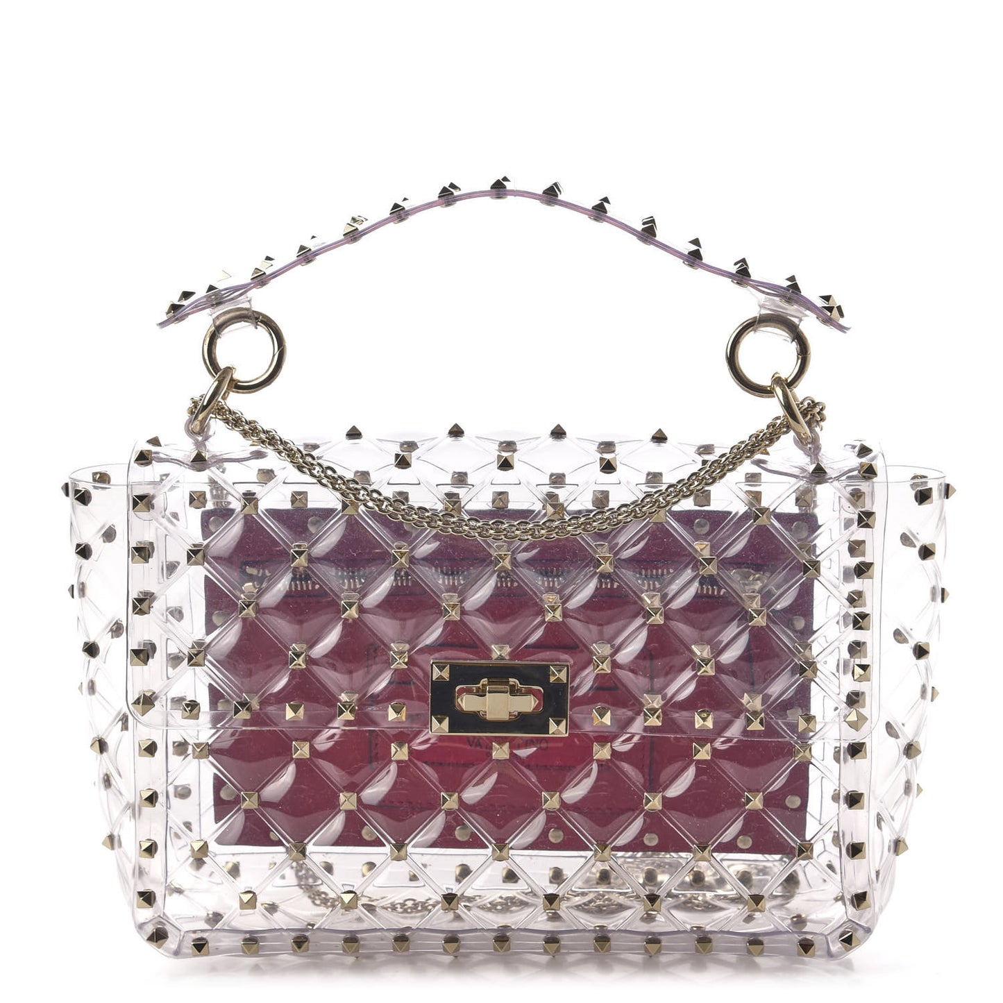 PVC Medium Rockstud Spike Shoulder Bag
