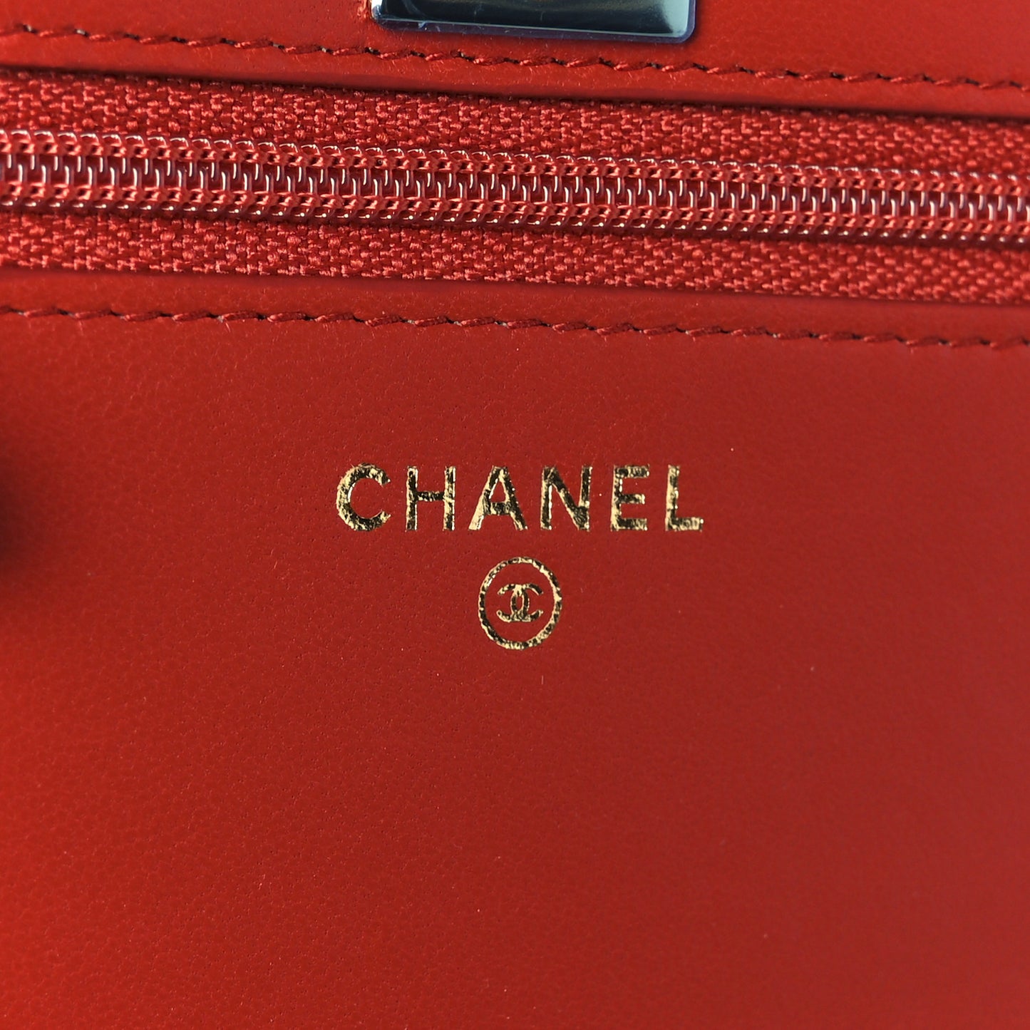 Lambskin Quilted Trendy CC Wallet On Chain WOC Red