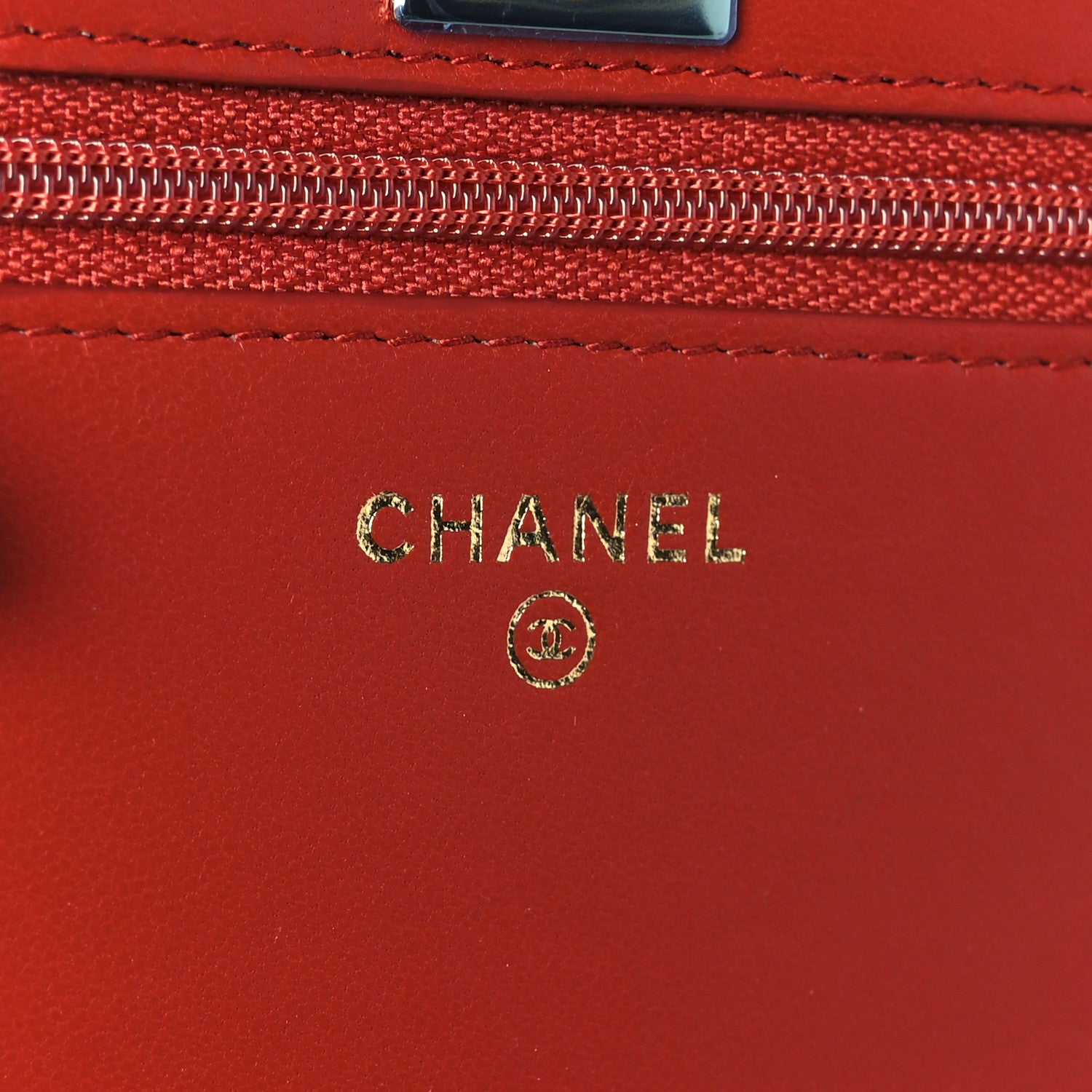 Chanel Lambskin Quilted Trendy CC Wallet On Chain WOC Red 6 of 12