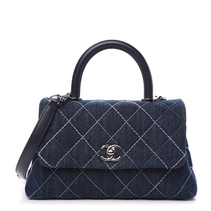 Chanel Denim Quilted Mini Coco Handle Flap Blue 1 of 9