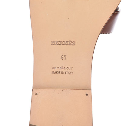 Hermes Box Calfskin Oran Sandals 41 Gold 7 of 11