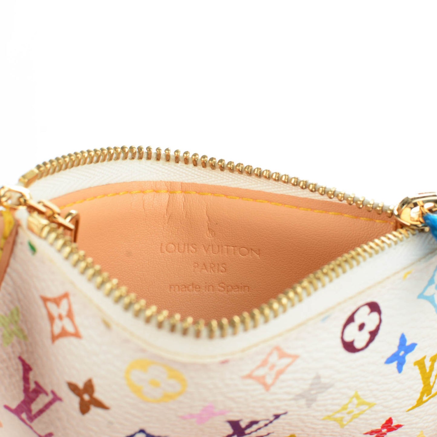 Monogram Multicolor Key Pouch White