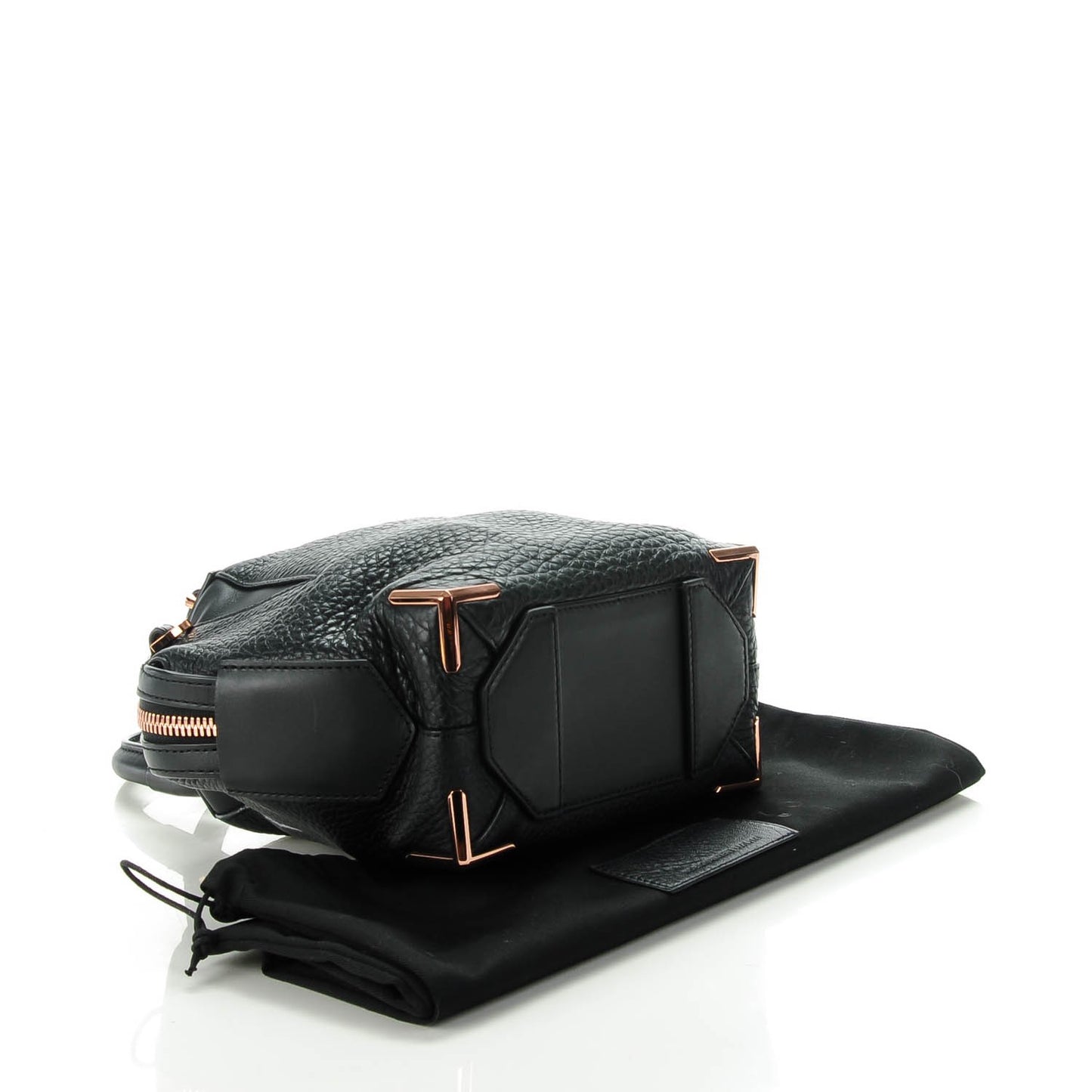 Pebbled Calfskin Mini Emile Black Rose Gold Hardware