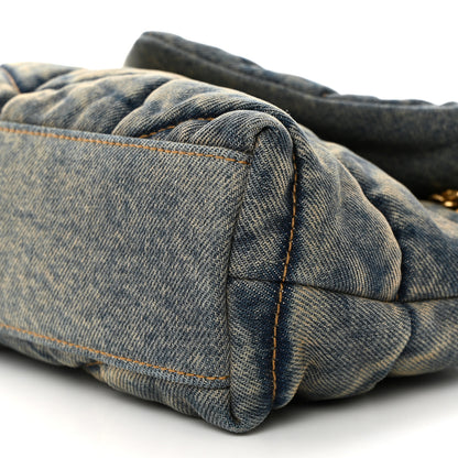 Saint Laurent Denim Quilted Toy Loulou Puffer Monogram Chain Satchel Blue Cinnamon 10 of 10