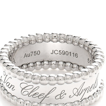 Van Cleef & Arpels 18K White Gold Perlee Signature Ring 51 5.75 4 of 5