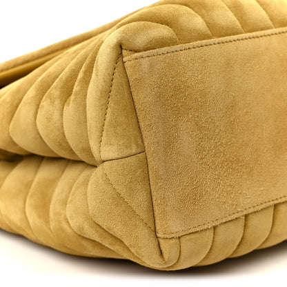 Saint Laurent Suede Y Quilted Monogram Medium Loulou Chain Satchel Chartreuse 10 of 11
