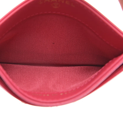 Chanel Shiny Goatskin Quilted 19 Card Holder Dark Pink 4 of 7
