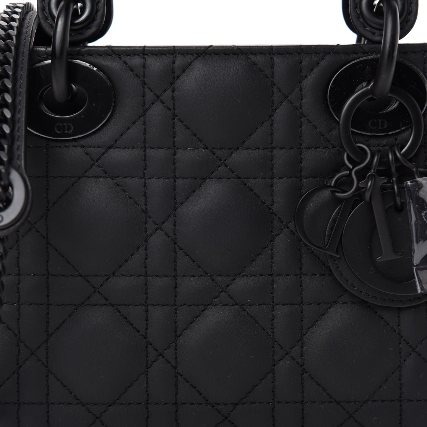 Ultra Matte Calfskin Cannage Mini Lady Dior Black