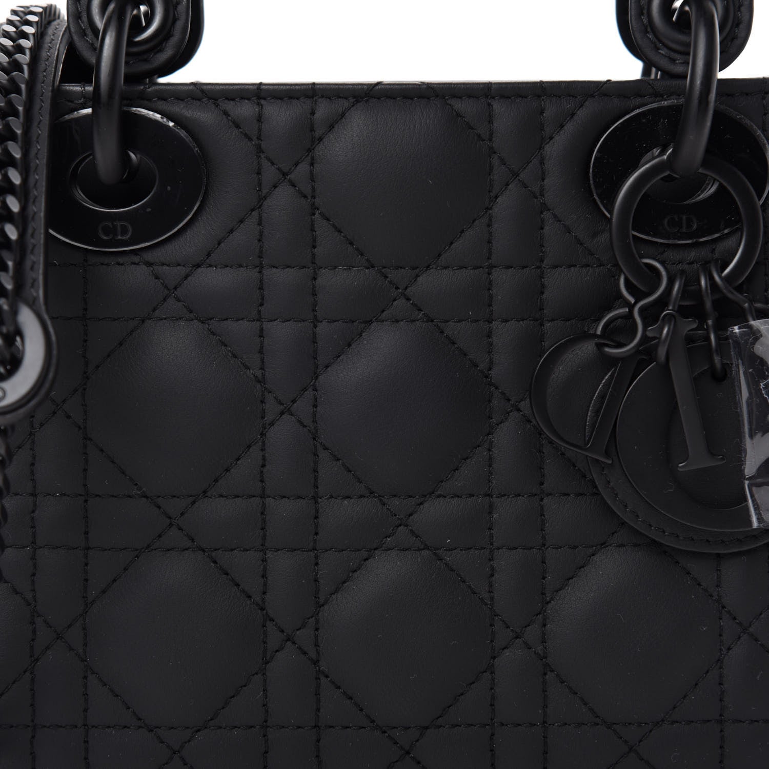 Christian Dior Ultra Matte Calfskin Cannage Mini Lady Dior Black 10 of 11