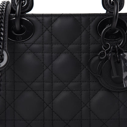 Christian Dior Ultra Matte Calfskin Cannage Mini Lady Dior Black 10 of 11