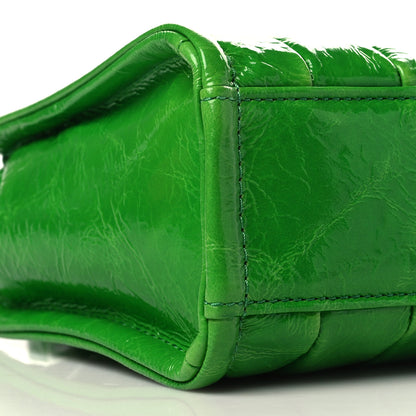 Marc Jacobs Shiny Crinkled Calfskin Mini The Tote Bag Green Glow 9 of 10