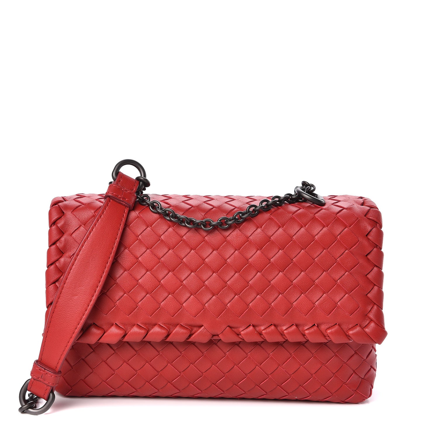 Nappa Intrecciato Baby Olimpia Shoulder Bag Vesuvio