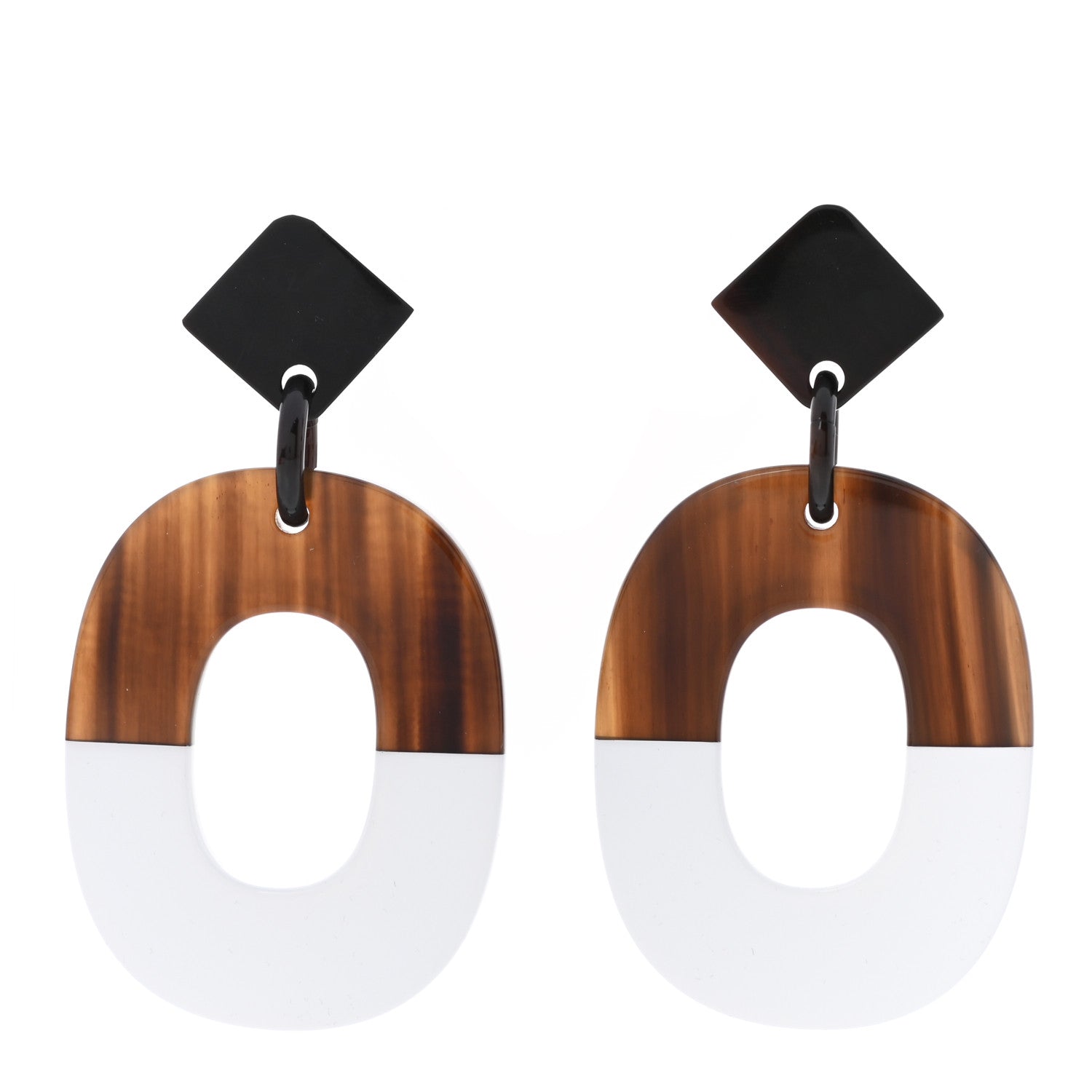 Hermes Buffalo Horn Isthme Earrings White 1 of 7