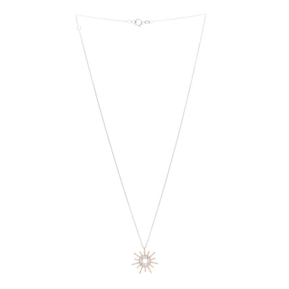 Roberto Coin 18K Rose White Gold Diamond Tiny Treasures Sun Pendant Necklace 3 of 7