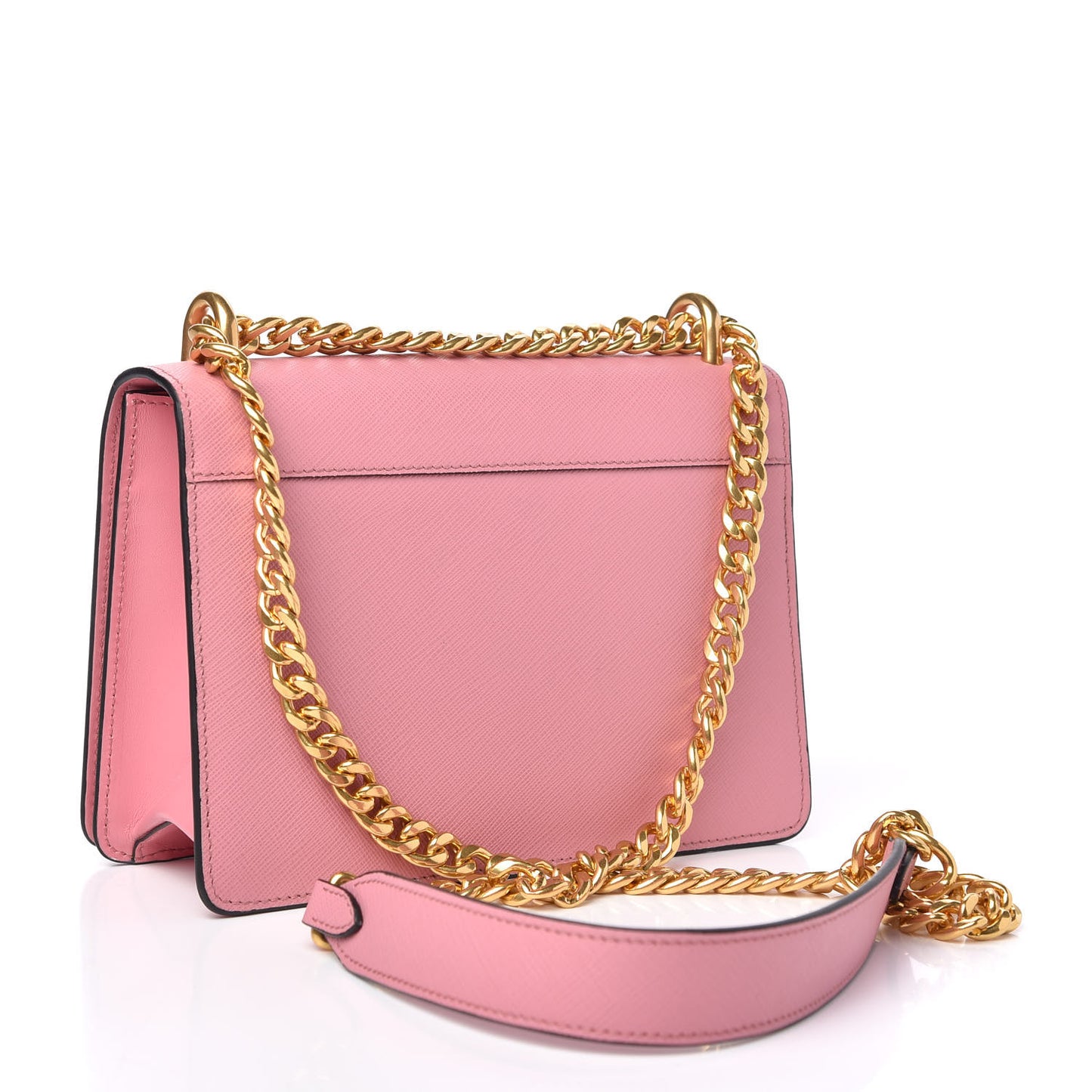 Saffiano Soft Calfskin Chain Crossbody Bag Petalo