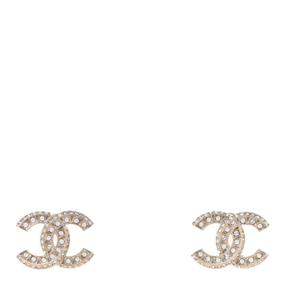 Chanel Crystal Timeless CC Earrings Light Gold 1 of 4
