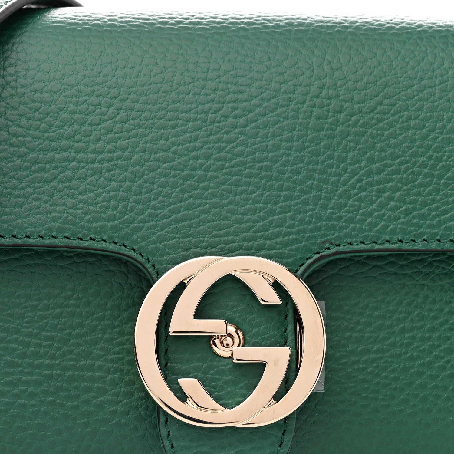 Gucci Dollar Calfskin Interlocking G Crossbody Bag Emerald 8 of 10
