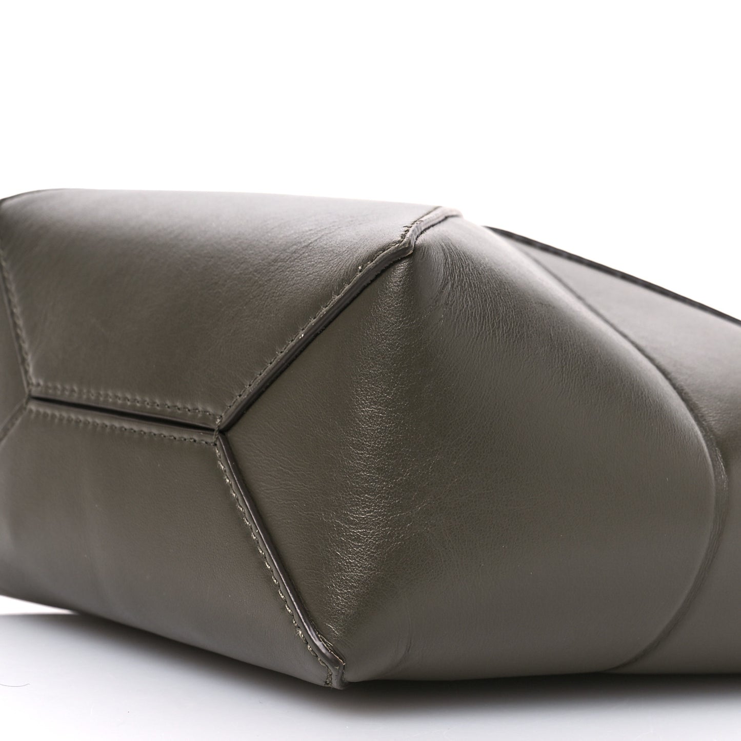 Shiny Calfskin Mini Puzzle Fold Tote Dark Khaki
