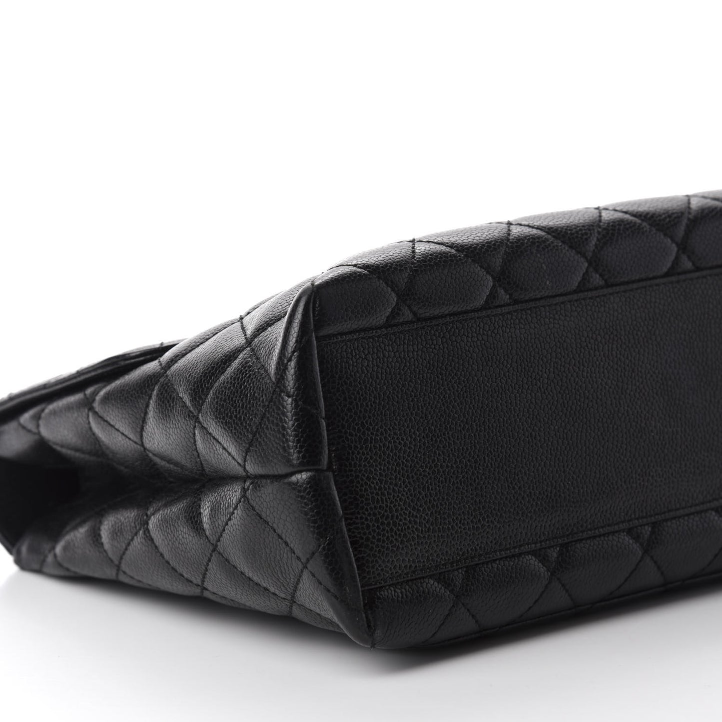 Caviar Quilted Jumbo Kelly Flap Black