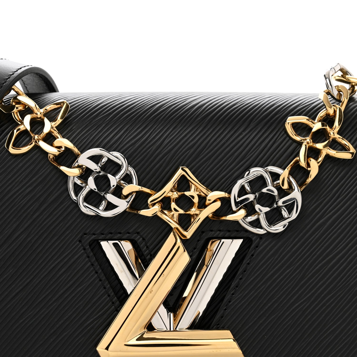 Louis Vuitton Epi Twist Flowers Chain Shoulder Bag MM Black 5 of 9