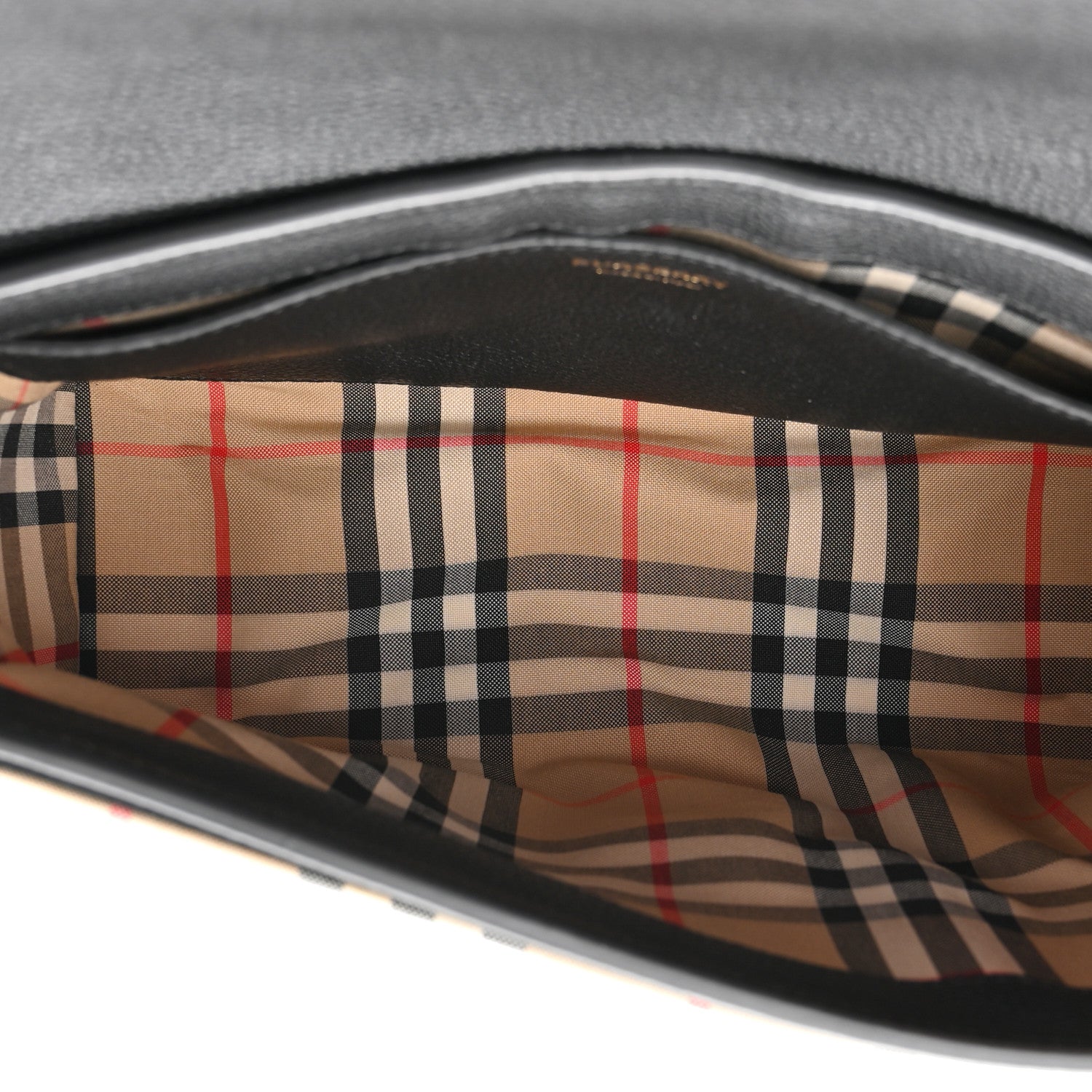 Burberry Grainy Calfskin Vintage Check Note Crossbody Bag Black 5 of 10
