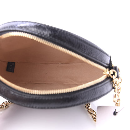 Gucci Suede Patent Web Mini Ophidia Round Shoulder Bag Black 5 of 11