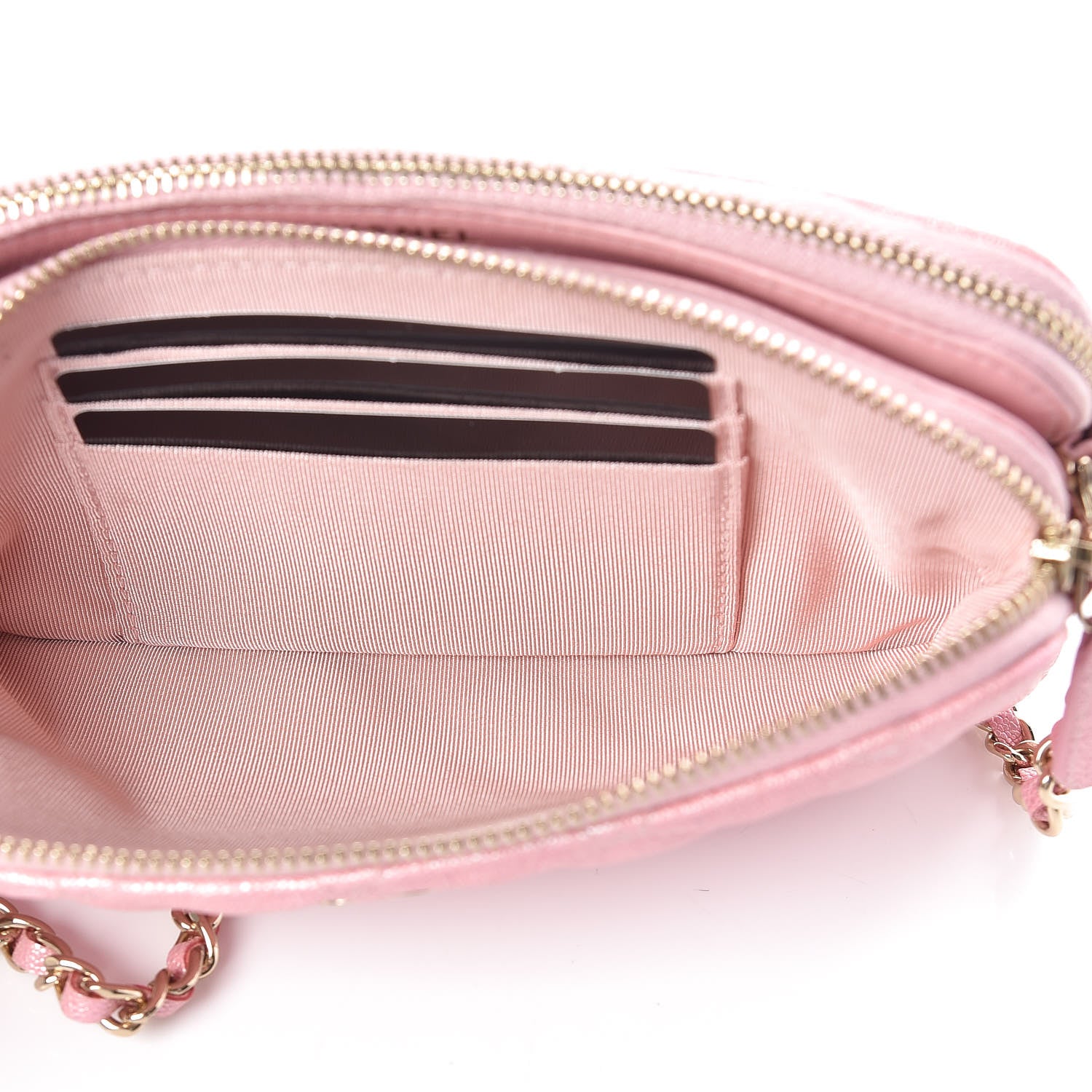 Chanel Iridescent Caviar Quilted Small Clutch With Chain Pink 10 of 13