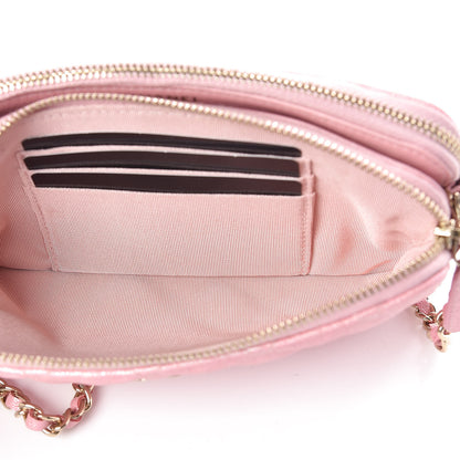Chanel Iridescent Caviar Quilted Small Clutch With Chain Pink 10 of 13