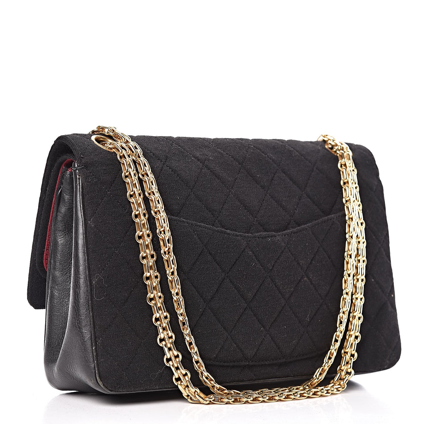 Jersey Quilted Medium Double Flap Black