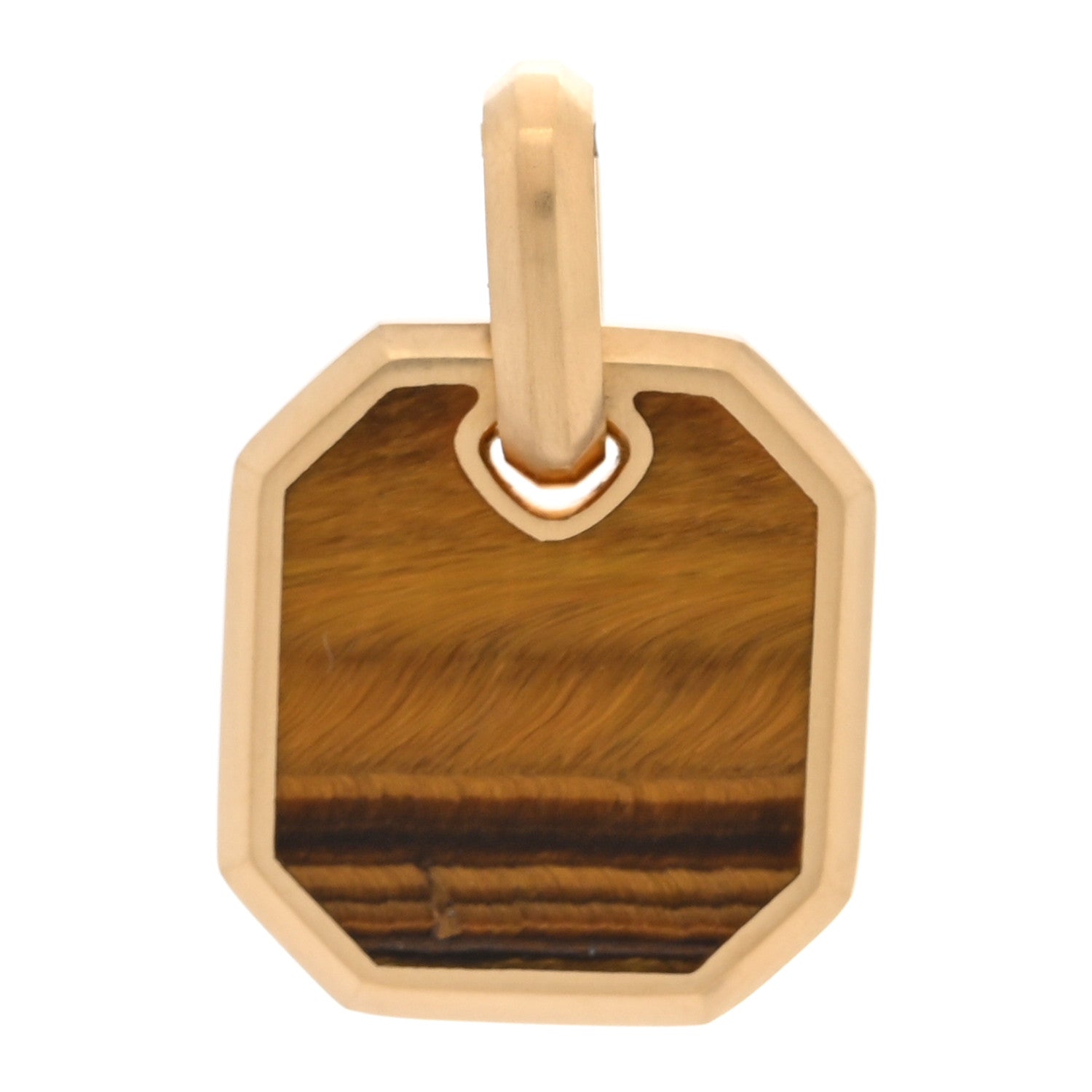 David Yurman 18K Yellow Gold Tiger Eye 15mm Octagonal Amulet Pendant 1 of 3