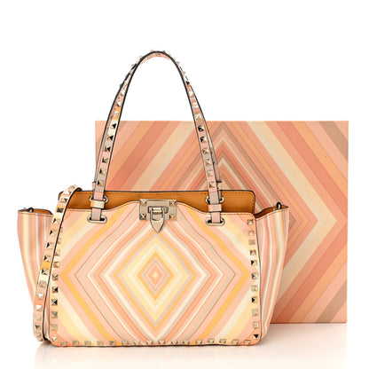 Valentino Garavani Vitello Native Couture 1975 Small Rockstud Tote Mandarin Sorbet 10 of 10