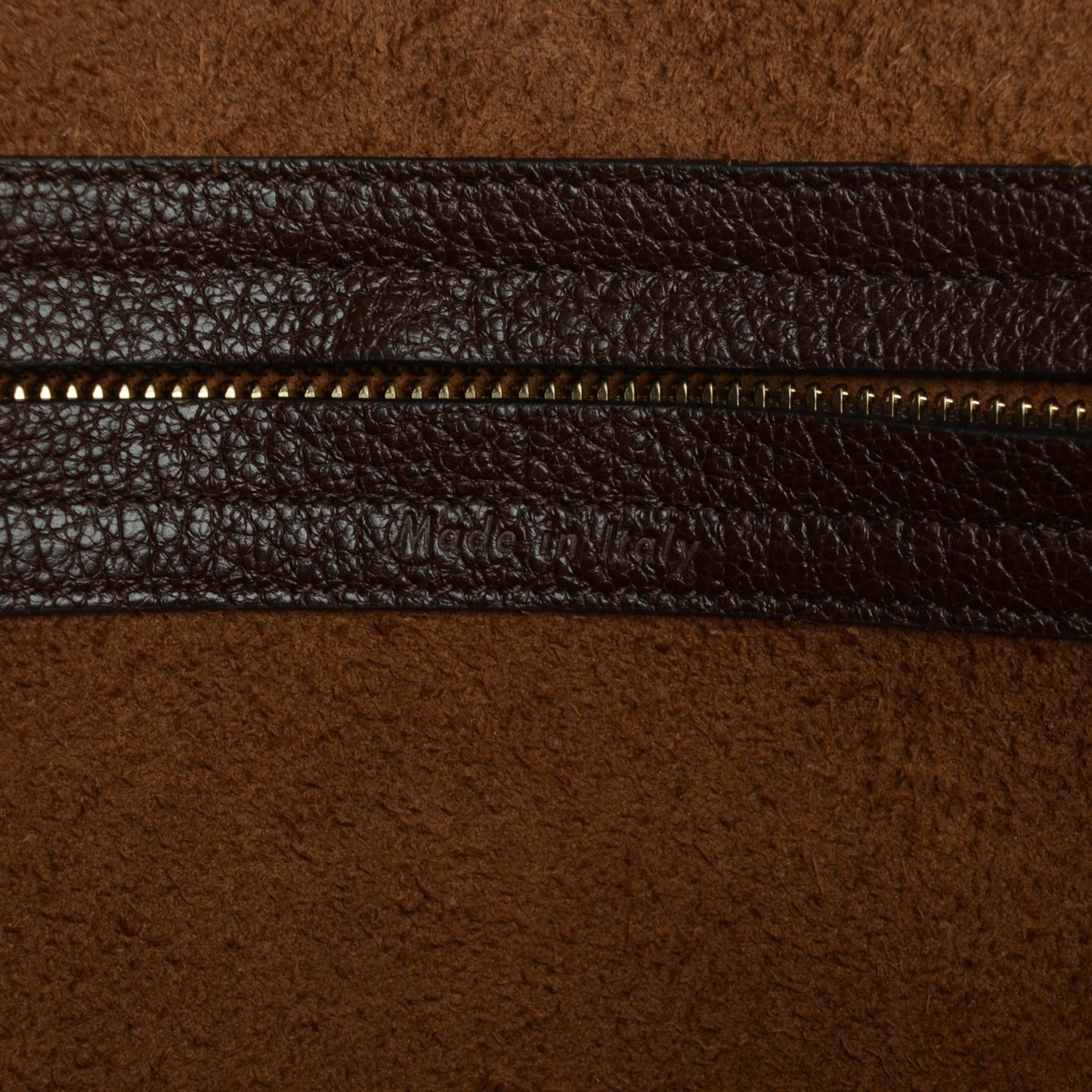 Shiny Grained Calfskin Medium Phantom Luggage Brown