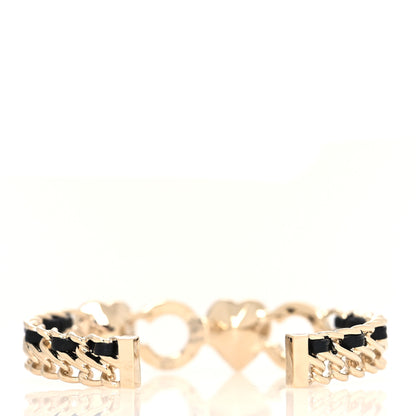 Chanel Crystal Pearl Coco Heart Chain Cuff Bracelet S Pink 3 of 5