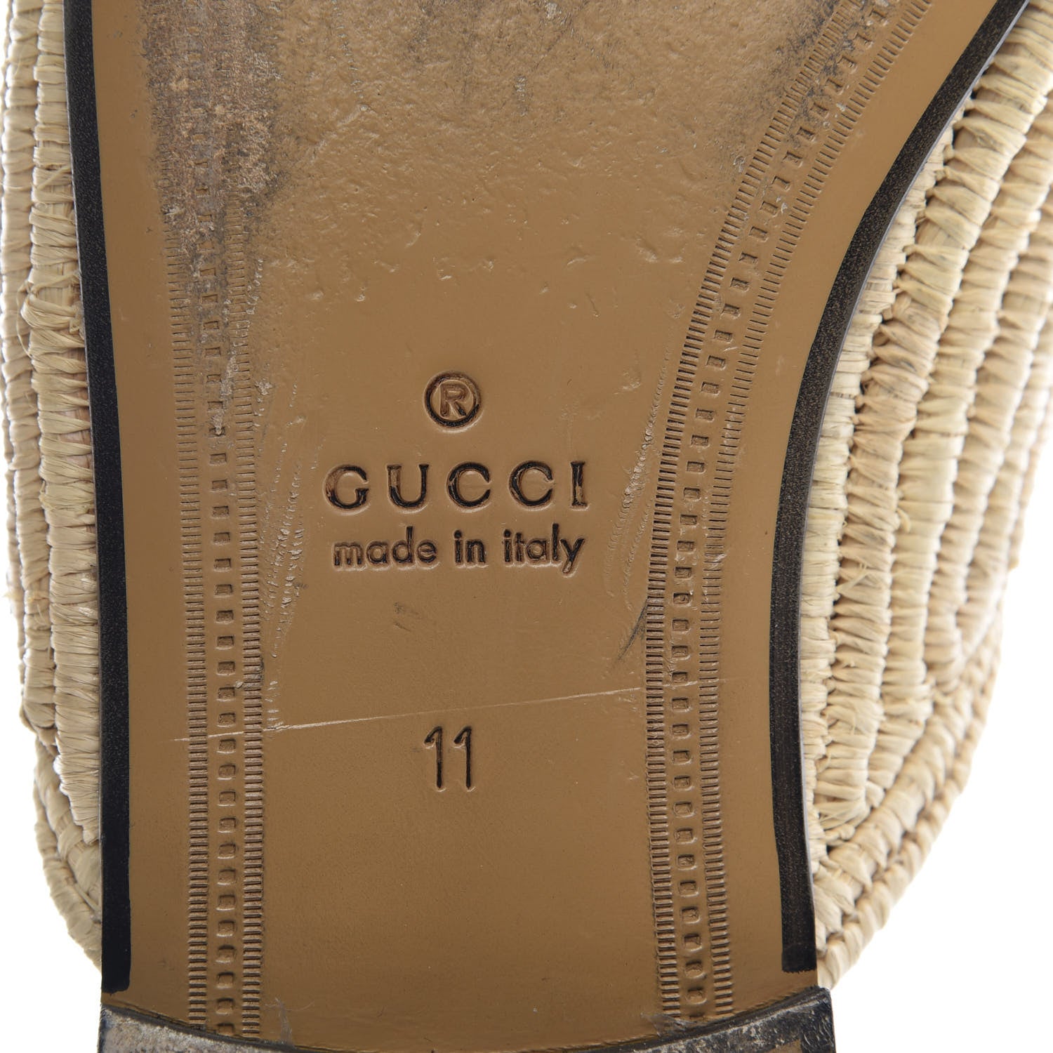 Gucci Raffia Mens Princetown Slippers 11 Naturale Sand Storm 7 of 8