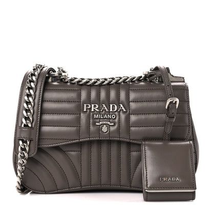 Prada Soft Calfskin Impunture Diagramme Small Sidonie Chain Crossbody Bag Bambu 1 of 9