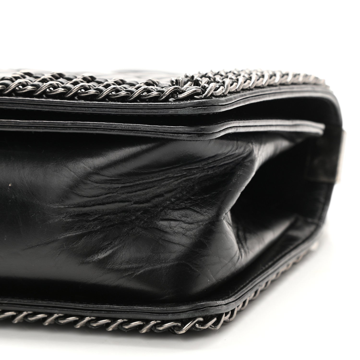 Chanel Glazed Calfskin Quilted Medium Boy Chained Flap Black 10 of 13