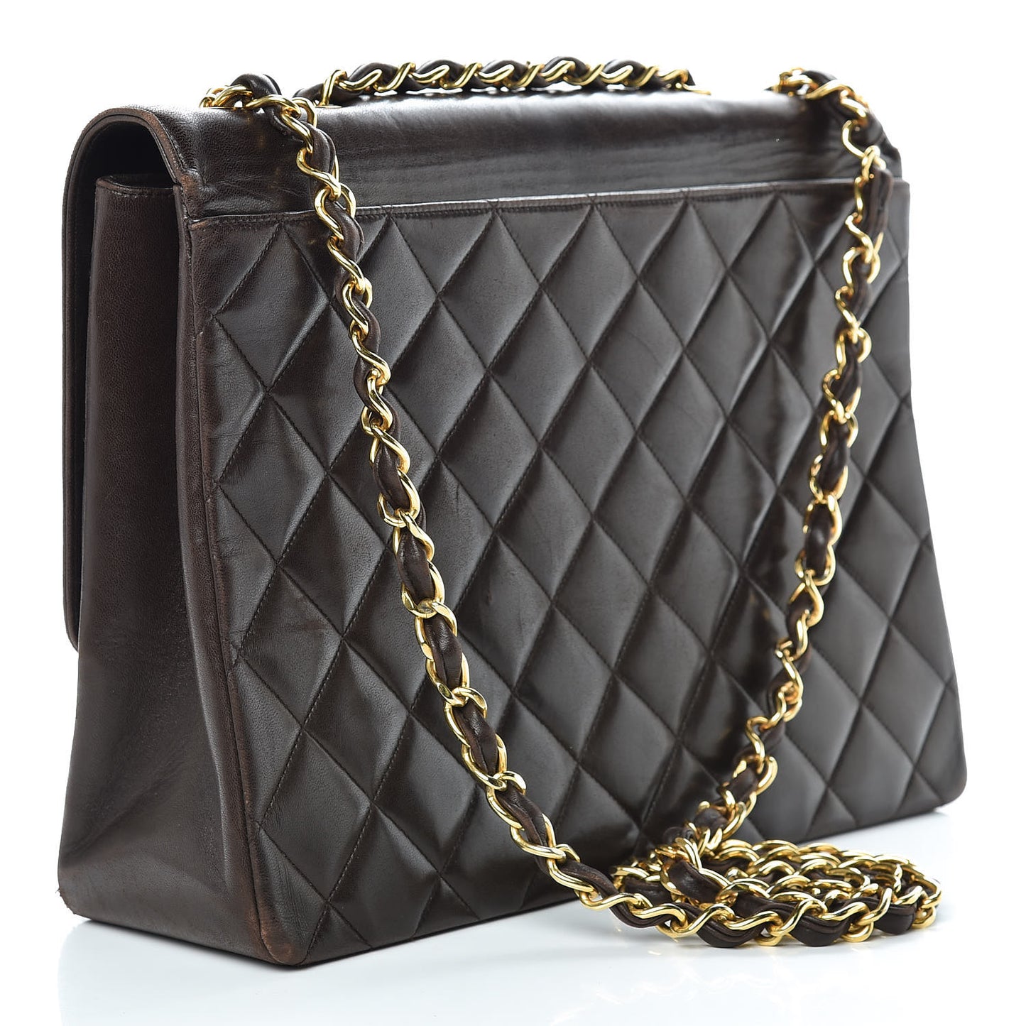 Lambskin XL Jumbo CC Single Flap Brown