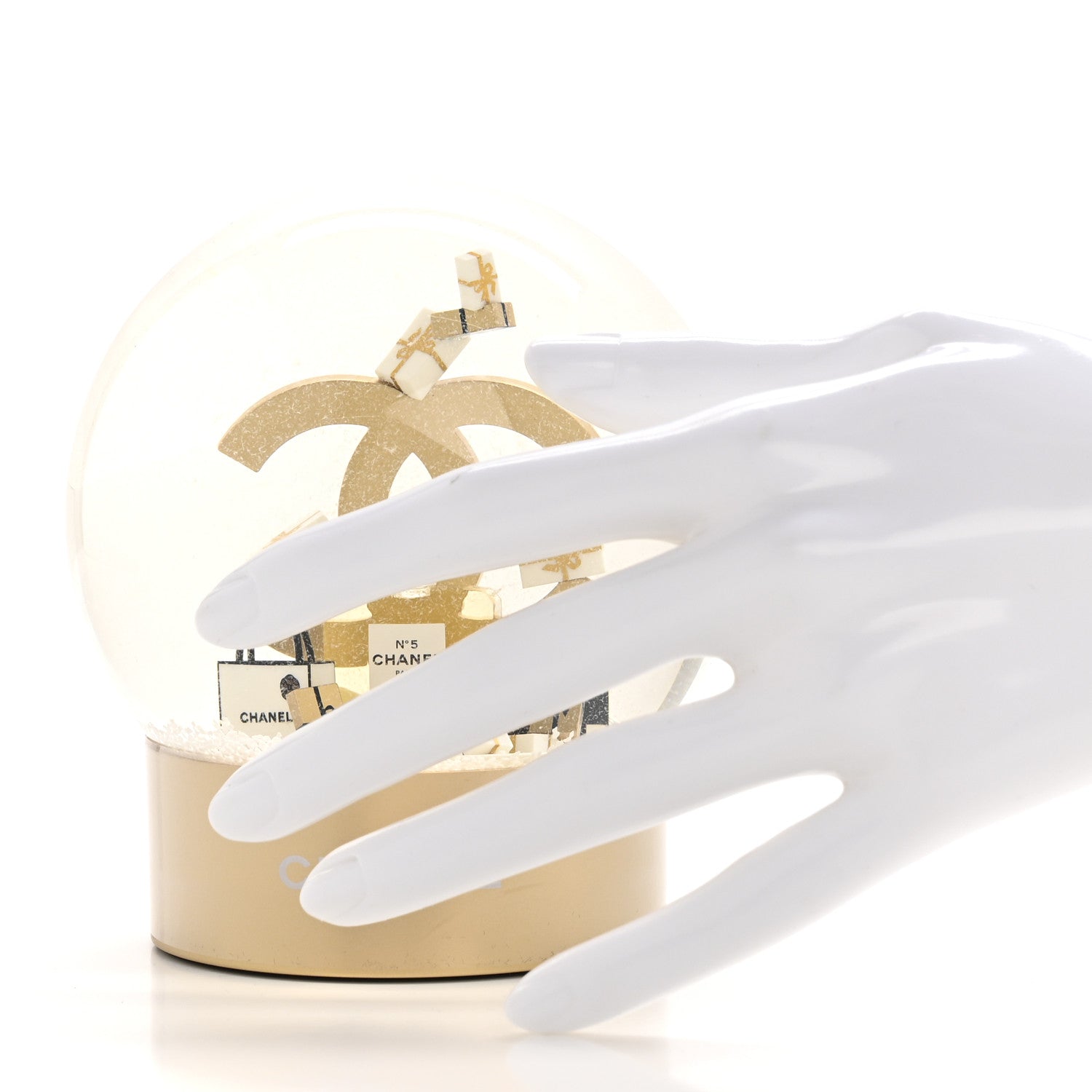 Chanel Glass CC Shopping Bag Snow Globe Gold 2 of 6